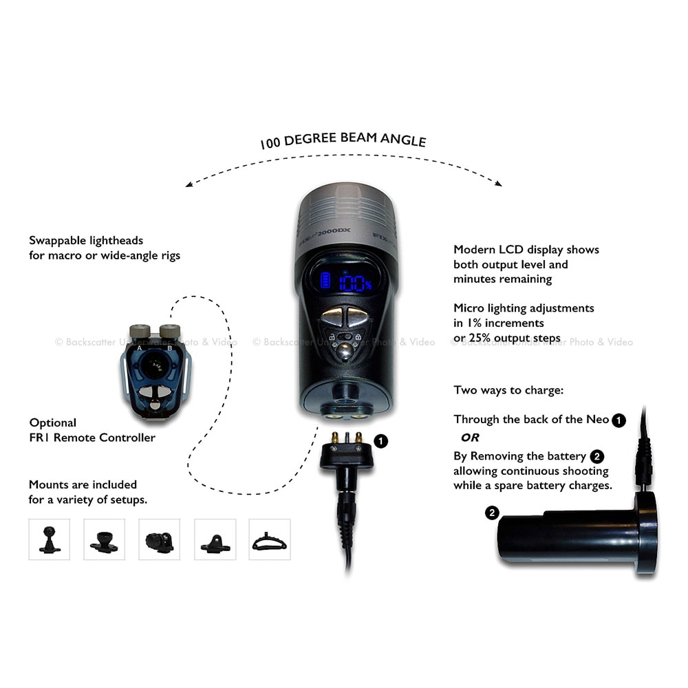 Fisheye FIX NEO 2000 DX SWR Underwater Video/Dive Light