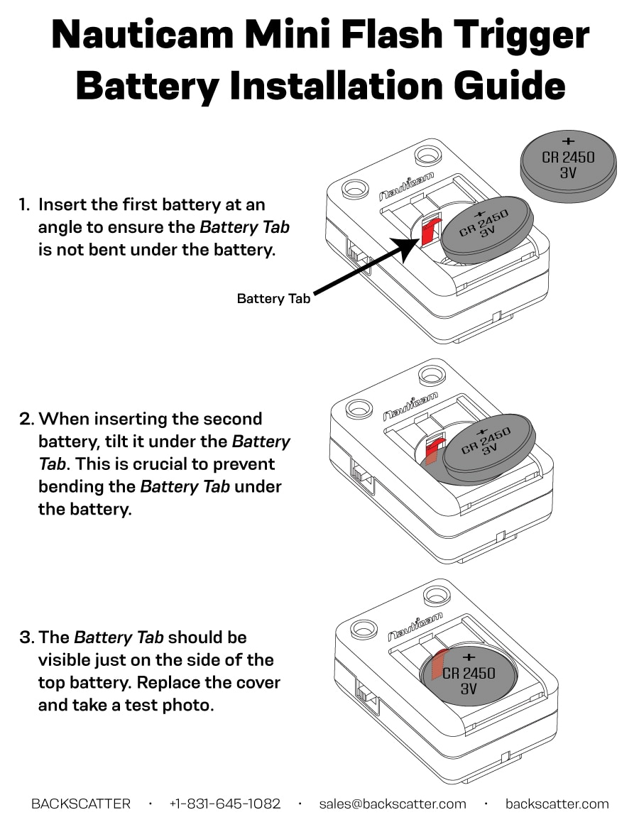 Nauticam 26302 Mini flash trigger Battery Installation Guide